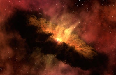 Red and orange space nebula