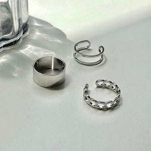 stackable silver ring set