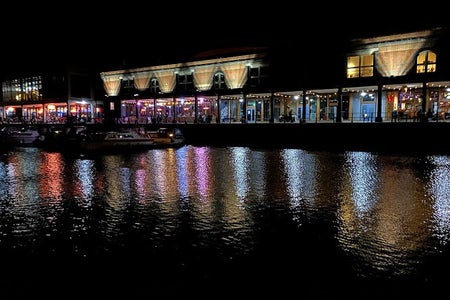Bristol United Kingdom Harbourside by night reflections river avon