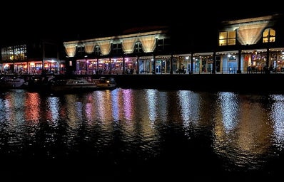 Bristol United Kingdom Harbourside by night reflections river avon