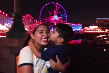 kid and girl at Disneyland