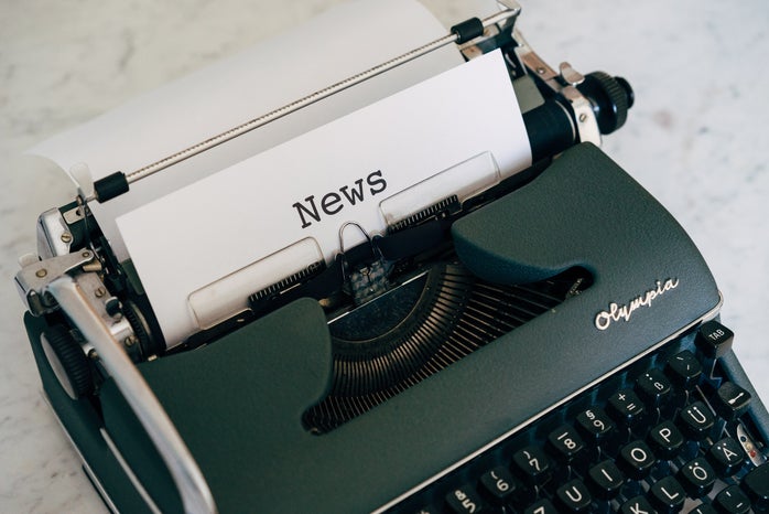 News on typewriter