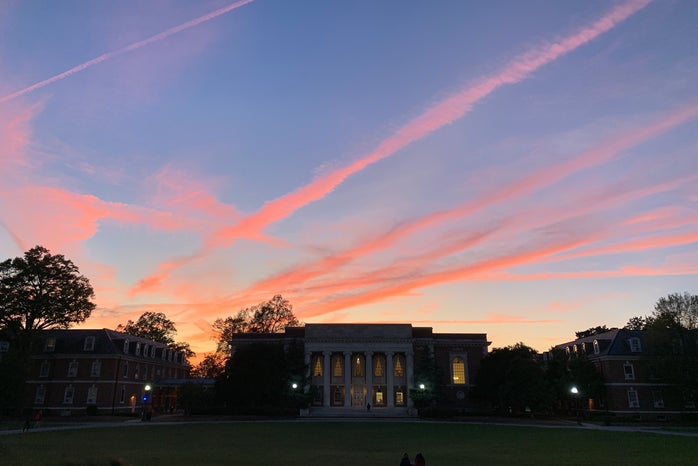 Lilly Library at sunset