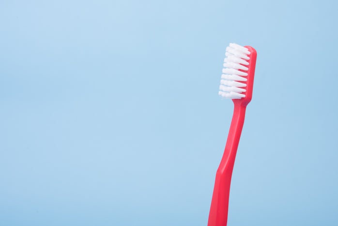 A red toothbrush