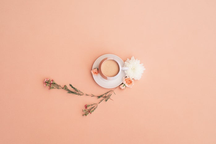 Pink background coffee