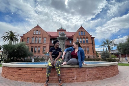 two friends at asu old main