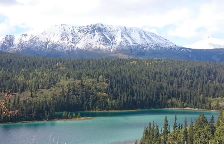Emerald Lake, Yukon, Mountain in the background