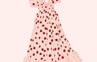 This image is a drawing of the Strawberry Dress from the designer Lirika Matoshi. I drew this image myself.