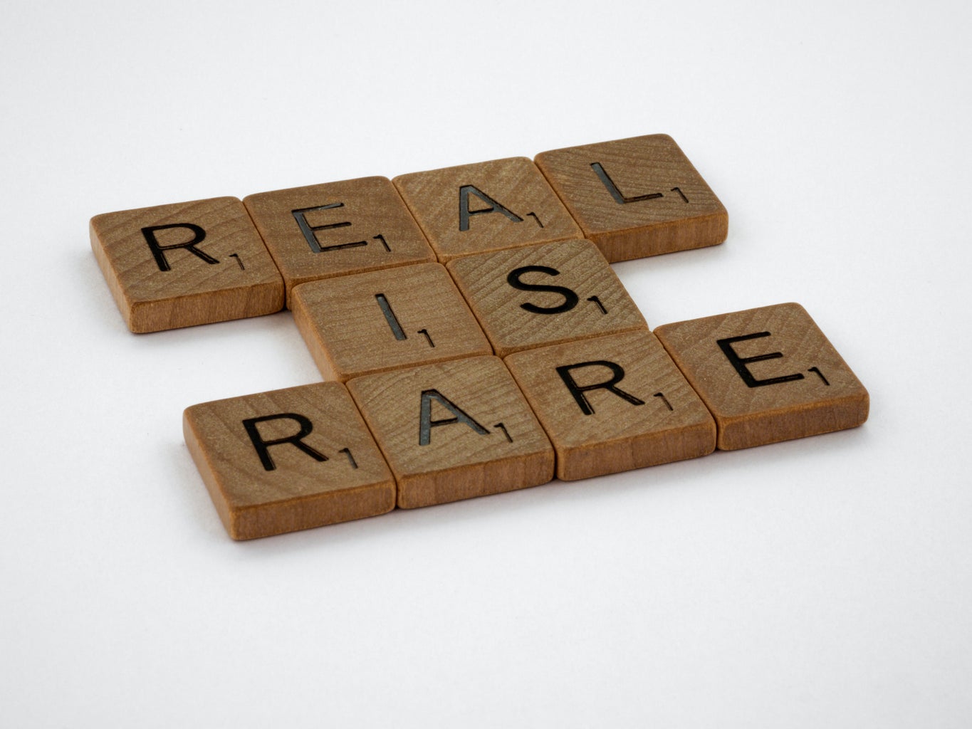 \'real is rare\' scrabble tiles