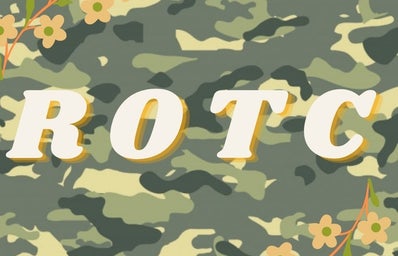 camo background with lettering