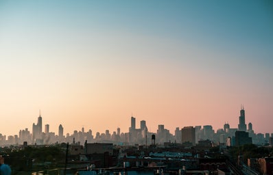 Chicago city landscape at sunrise