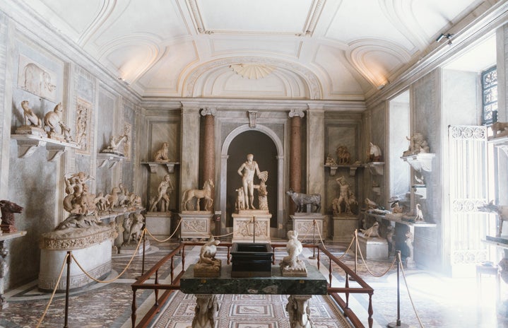 White and Brown Museum room