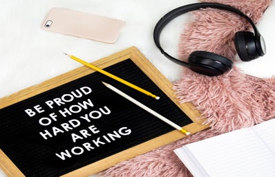 Letterboard - "Be proud of how hard you are working"