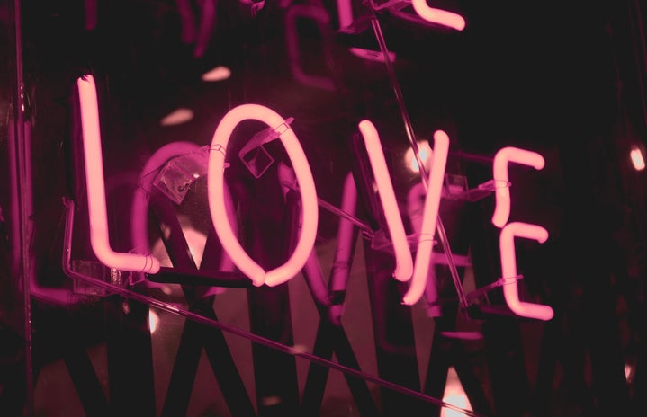 pink neon love sign