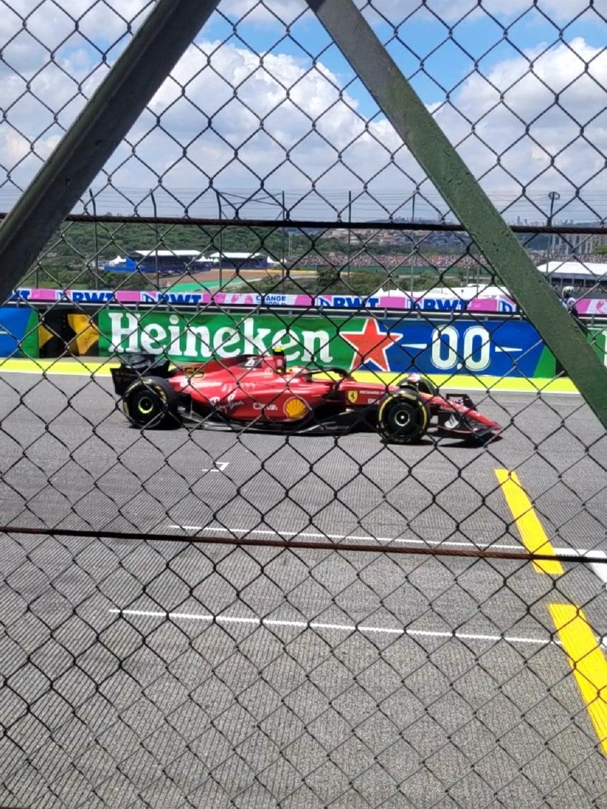 A Ferrari Formula 1 car during the São Paulo Grand Prix 2022