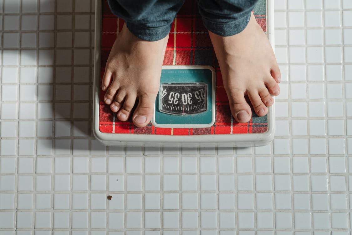 Person on a weight scale