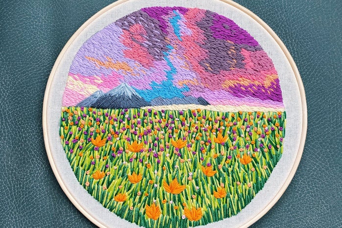handmade landscape embroidery by Sarah Ehrlich?width=698&height=466&fit=crop&auto=webp
