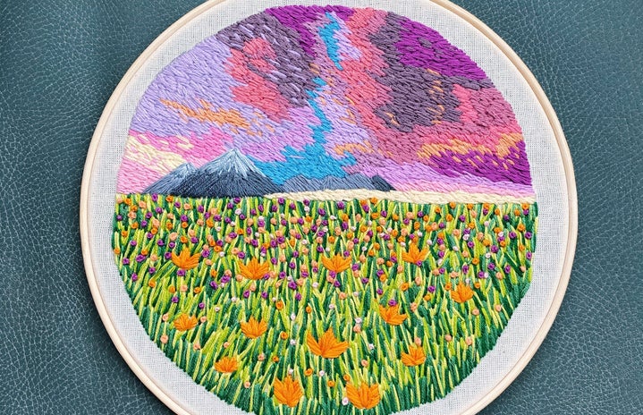 handmade landscape embroidery