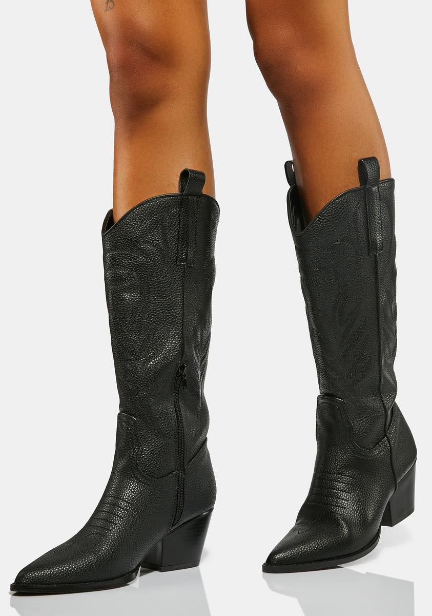 black cowgirl boots