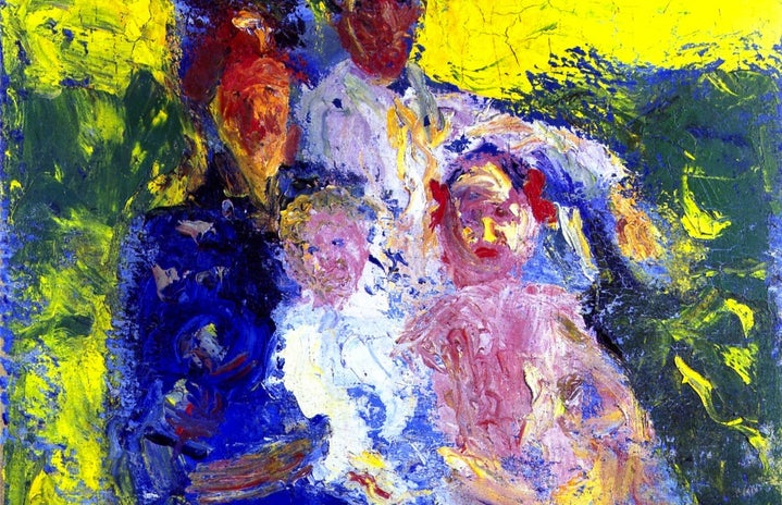 Abstract painting of a family.