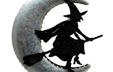 witch and moon LED hanging wall decoration