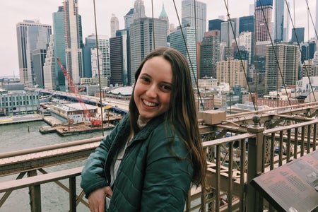woman on a bridge in New York