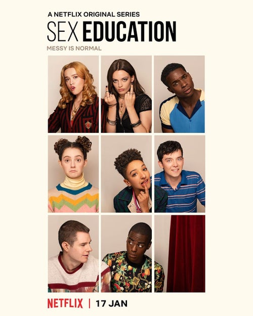 Poster of a show called sex education (4th party image)