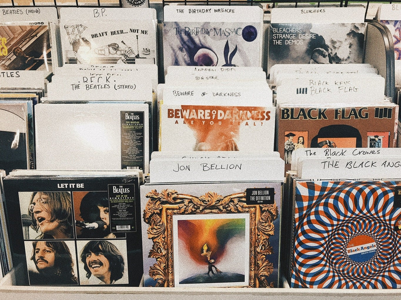 CDs at a record store