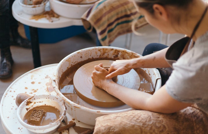 Women doing pottery