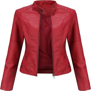 red leather jacket for valentine\'s day