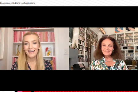 Diane von Furstenberg and Windsor Hanger Western in conversation in a webinar
