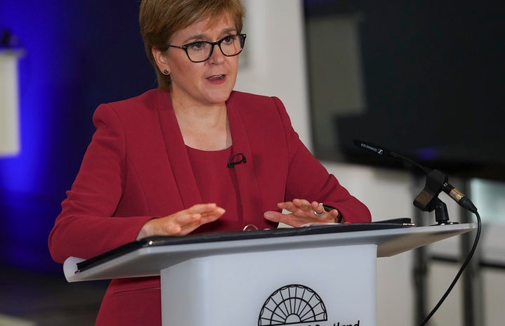 Picture of Nicola Sturgeon, Scottish First Minister speaking at conference
