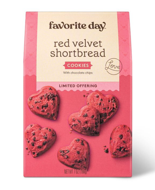 red velvet shortbread valentine\'s day cookies