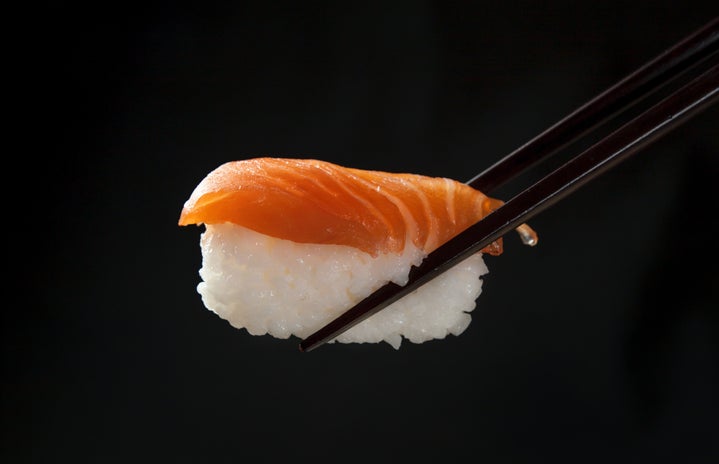 sushi nigiri black background