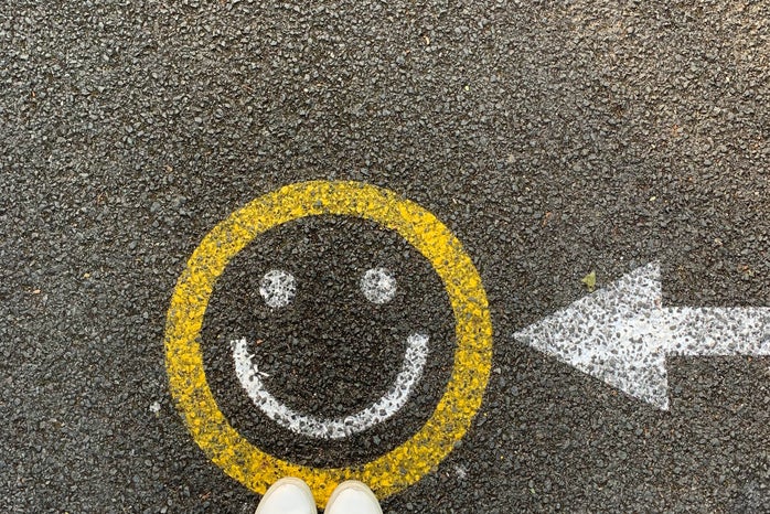 Smiley face on the street