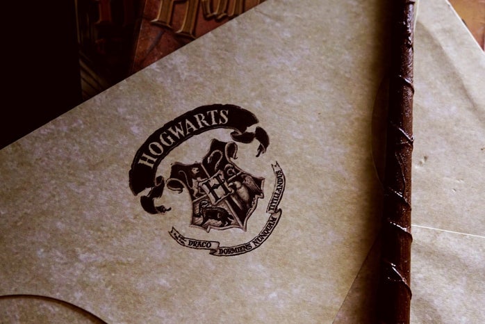 Hogwarts symbol on paper