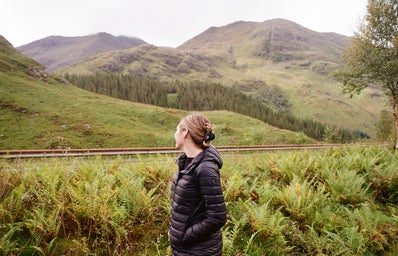 girl in the Scottish Highlands