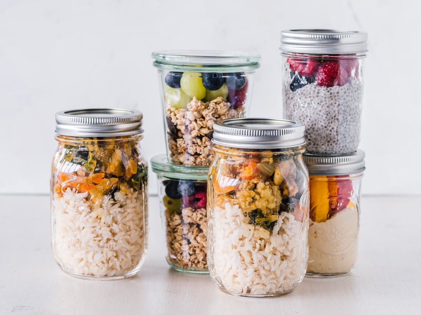 Food in mason jars