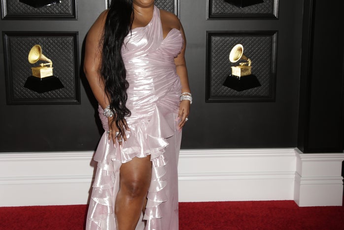 Lizzo at the 2021 Grammy Awards Red carpet