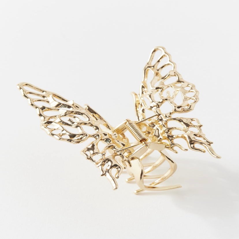 gold butterfly claw clip