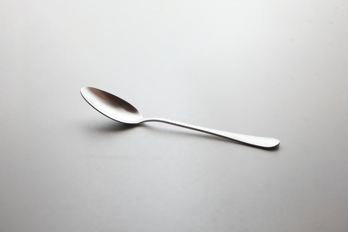 Spoon with grey background