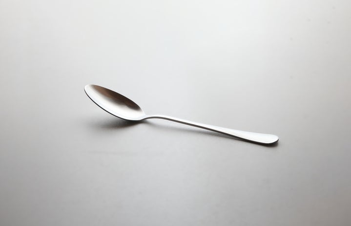 Spoon with grey background