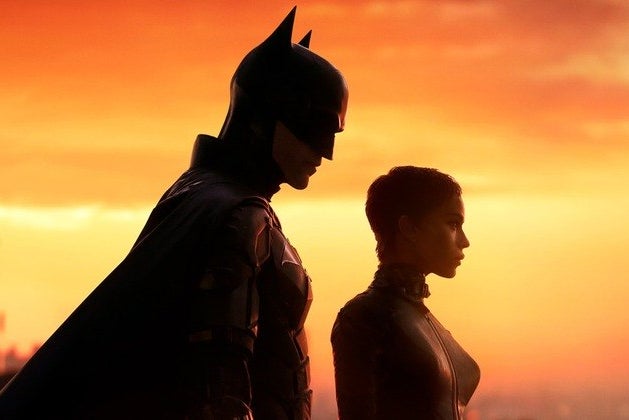 \"The Batman\" poster, featuring Catwoman and Batman