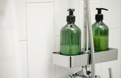 Green shower bottles