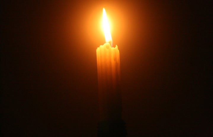 An image of a candle in the dark