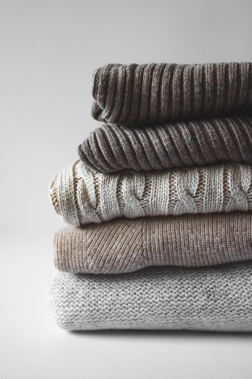 knit sweater stack