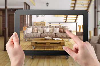 Photographing the living room through a mobile device