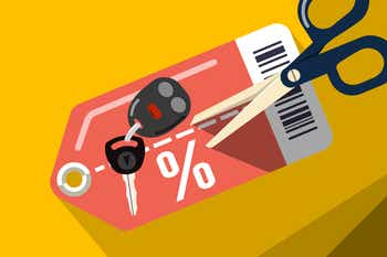 Illustration of car insurance coupon and scissors