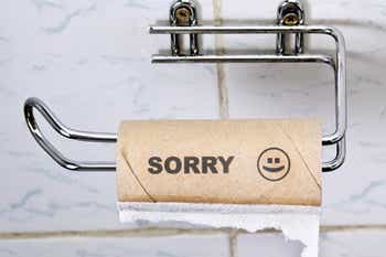 Empty toilet paper roll