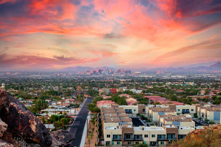 Downtown skyline buildings in Phoenix Arizona